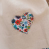 Sac à chaussons maternelle coton uni et liberty – Fait main