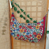 Sac demi-lune en coton fleuri – Sac bohème chic fait main