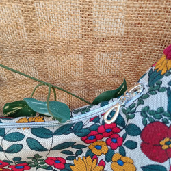 Sac demi-lune en coton fleuri – Sac bohème chic fait main