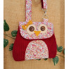 Sac hibou rouge fleuri fait main – Accessoire original femme ou enfant