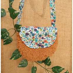 Sac à main enfant sherpa caramel – Rabat Liberty – Fait main doux et original