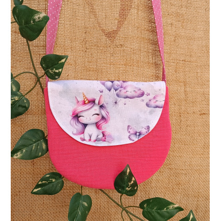 Sac à main enfant licorne – Double gaze de coton – Création douce et magique