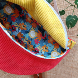Sac banane XXL en velours upcyclé – Sac banane coloré et fait main