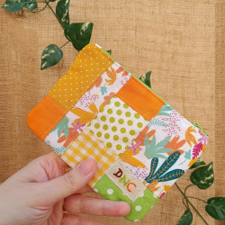 Pochette plate personnalisable avec prénom – Patchwork coloré fait main