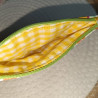 Pochette plate personnalisable avec prénom – Patchwork coloré fait main