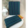 Pochette à livre tartan bleu-vert | Housse protectrice en tissu pour livres de poche et grands formats