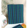 Pochette à livre tartan bleu-vert | Housse protectrice en tissu pour livres de poche et grands formats