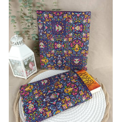 Pochette à livre têtes de mort colorées – Housse protectrice en tissu coton thème mexicain Día de los Muertos