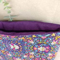Pochette à livre têtes de mort colorées – Housse protectrice en tissu coton thème mexicain Día de los Muertos