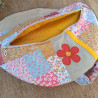 Sac banane XXL femme – Patchwork printanier & fleur – Fait main original