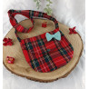 Sac enfant tartan rouge avec nœud bleu – Accessoire mignon et pratique