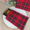 Pochette à livres tartan rouge