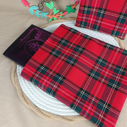 Pochette à livres tartan rouge