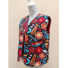 Gilet sans manches femme motif floral | Style bohème chic - taille au choix