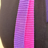 Sac bandoulière artisanal violet et fuchsia en velours – Motifs calaveras