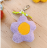 Porte-clés fleur douce en éponge microfibre – fait main – couleur au choix