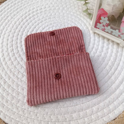 Pochette à cartes ou clés- velours et coton assorti- modèle au choix