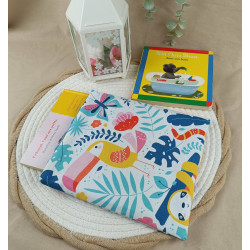 Pochette livre enfant jungle – Housse album maternelle en tissu