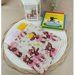 Pochette livre enfant oursons girly – housse petit livre