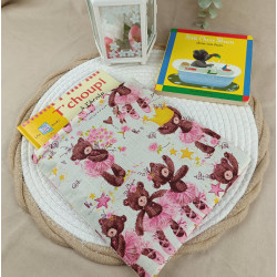 Pochette livre enfant oursons girly – housse petit livre