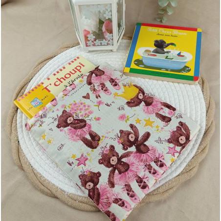 Pochette livre enfant oursons girly – housse petit livre