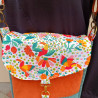 Sac bandoulière femme coloré | Motif tropical & velours côtelé