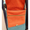 Sac bandoulière femme coloré | Motif tropical & velours côtelé