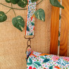 Sac bandoulière femme coloré | Motif tropical & velours côtelé