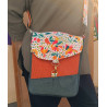 Sac bandoulière femme coloré | Motif tropical & velours côtelé