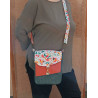 Sac bandoulière femme coloré | Motif tropical & velours côtelé