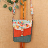 Sac bandoulière femme coloré | Motif tropical & velours côtelé