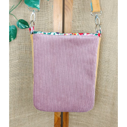 Sac bandoulière femme fleuri en tissu et velours – sac original