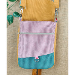 Sac bandoulière femme fleuri en tissu et velours – sac original