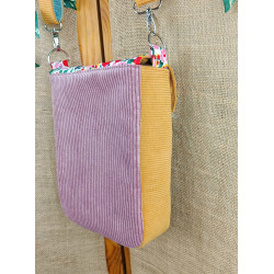Sac bandoulière femme fleuri en tissu et velours – sac original