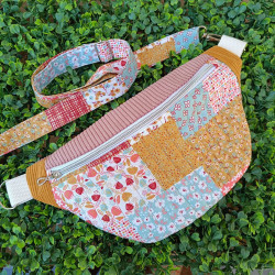 Sac banane patchwork fleuri – Sac ceinture original et tendance