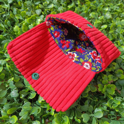 Pochette à clés et cartes en velours côtelé I Artisanat Metz