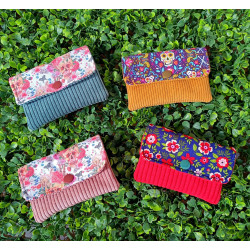 Pochette à clés et cartes en velours côtelé I Artisanat Metz