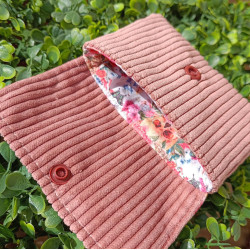 Pochette à clés et cartes en velours côtelé I Artisanat Metz