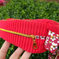 Sac fraise Anaïs - velours côtelé- artisanal I De Nature Colorée