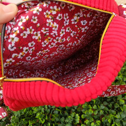 Sac fraise Anaïs - velours côtelé- artisanal I De Nature Colorée