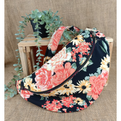 Sac banane XXL femme – Fleurs automnales – Grand format fait main