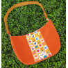 Sac demi-lune en velours côtelé orange - modèle rétro I De Nature Colorée