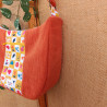 Sac demi-lune en velours côtelé orange - modèle rétro I De Nature Colorée