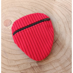 Porte-monnaie fraise velours rouge | Accessoire original fait main