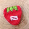 Porte-monnaie fraise velours rouge | Accessoire original fait main