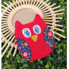 Hibou en velours côtelé artisanal I De Nature Colorée