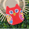 Hibou en velours côtelé artisanal I De Nature Colorée