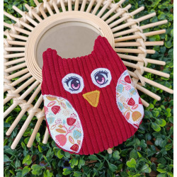 Hibou en velours côtelé artisanal I De Nature Colorée