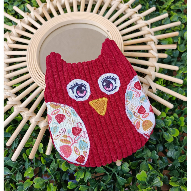 Hibou en velours côtelé artisanal I De Nature Colorée