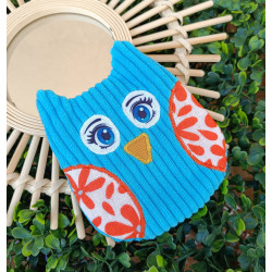 Hibou en velours côtelé artisanal I De Nature Colorée